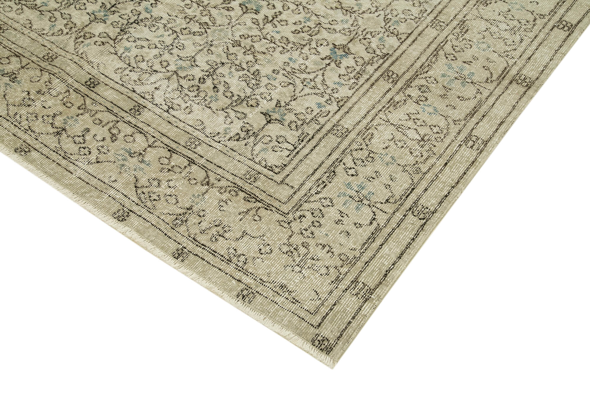 Handmade rustic oriental beige rug 194 cm x 313 cm