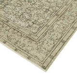 Tapis beige oriental rustique fait à la main 194 cm x 313 cm