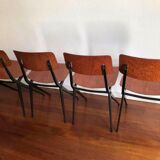 Set of 4 vintage chairs and design feet compass Marko by Kooistra