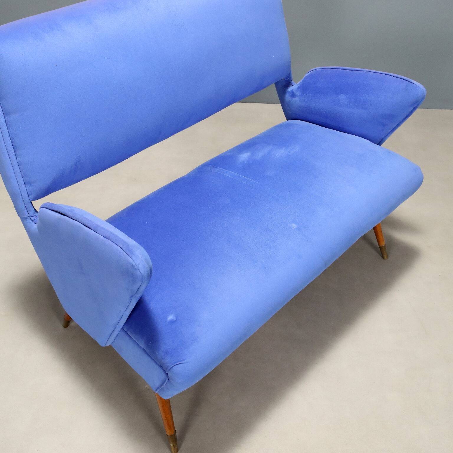 Coussin de canapé vintage en velours, modèle original des années 1960