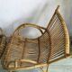 Pair of rattan and bamboo armchairs 50s/60s