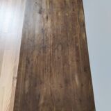 Vintage rustic coffee table in waxed wood and screen printing