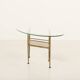 Table en verre et laiton de style italien des années 1970, inspirée par Gio Ponti.