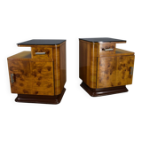 1942s set of bedside tables by Jindrich Halabala, Czechoslovakia