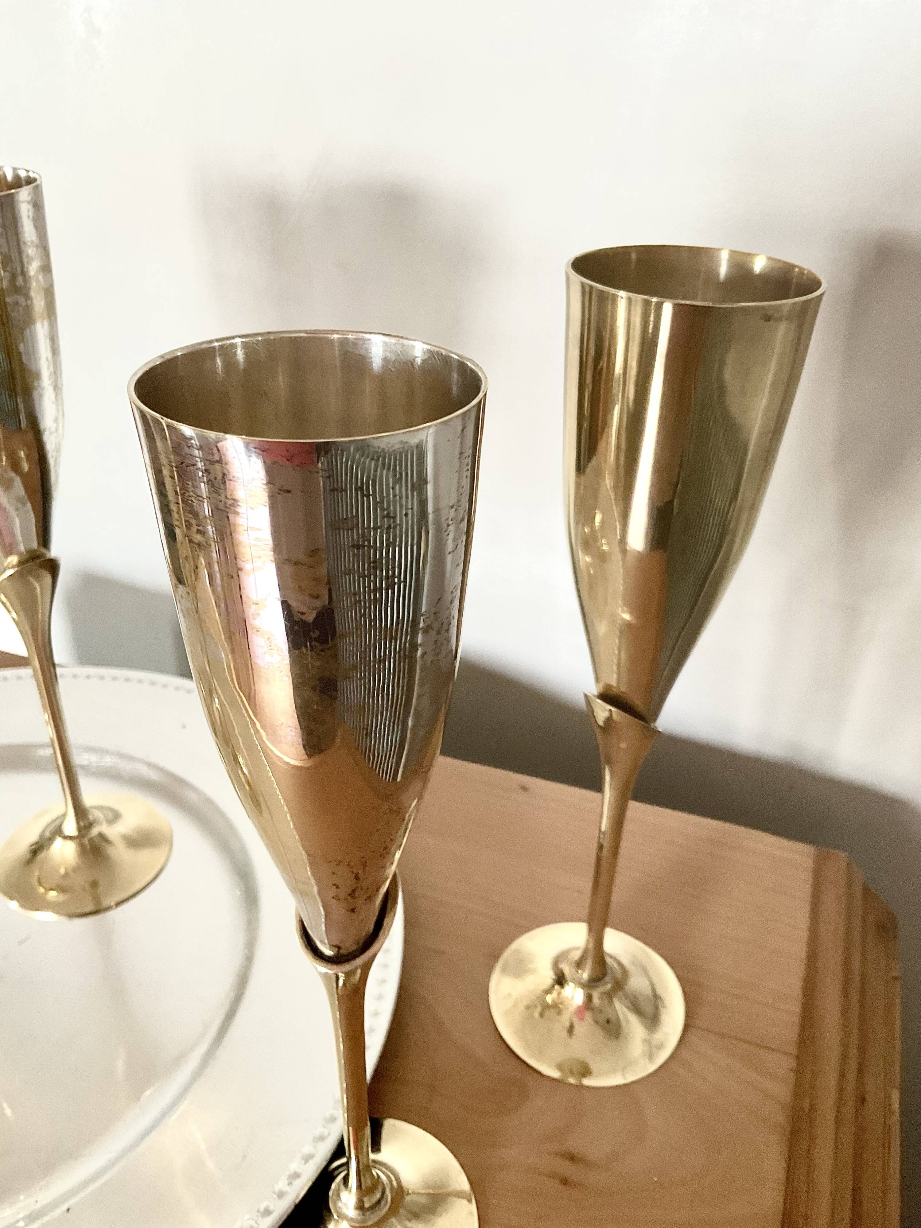 Set of 6 champagne flutes