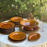 Set of 10 vintage 70s plates in Vallauris handcrafted earthenware