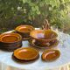 Set of 10 vintage 70s plates in Vallauris handcrafted earthenware