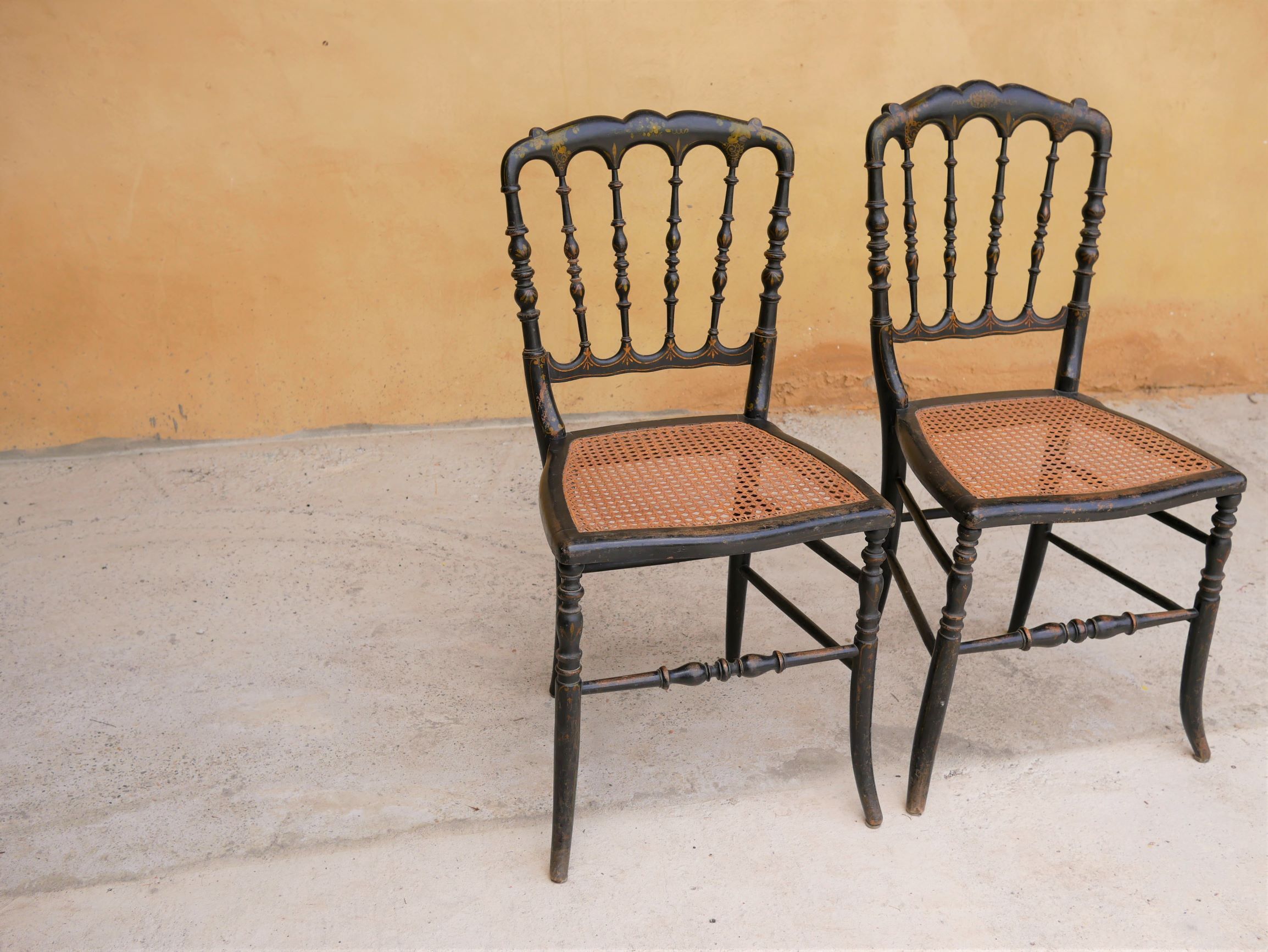 Napoleon III wooden and canning chair, 1920s