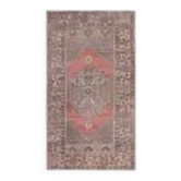1970s Turkish Oushak Handmade Wool Cotton Brown Runner Rug 108x193