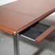 No. 3055D table desk and No. 3076 credenza extension from the Pfister Executive Office Collection for KnollStudio, circa 1988