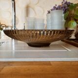 Art Deco cut or dish in smoked glass