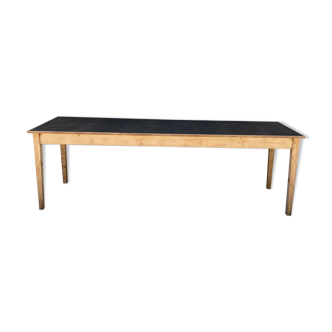 Table plateau patiné noir