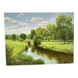 Green landscape signed