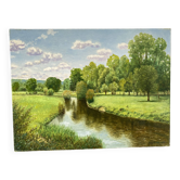 Green landscape signed