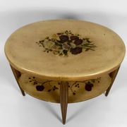 Art Deco gueridon with painted and gilded floral decoration, France – Circa 1920