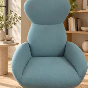 BoConcept design armchair in petrol blue, swivel and reclining.
