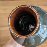 Mirostowice vase from the 60s / black ceramic design art deco