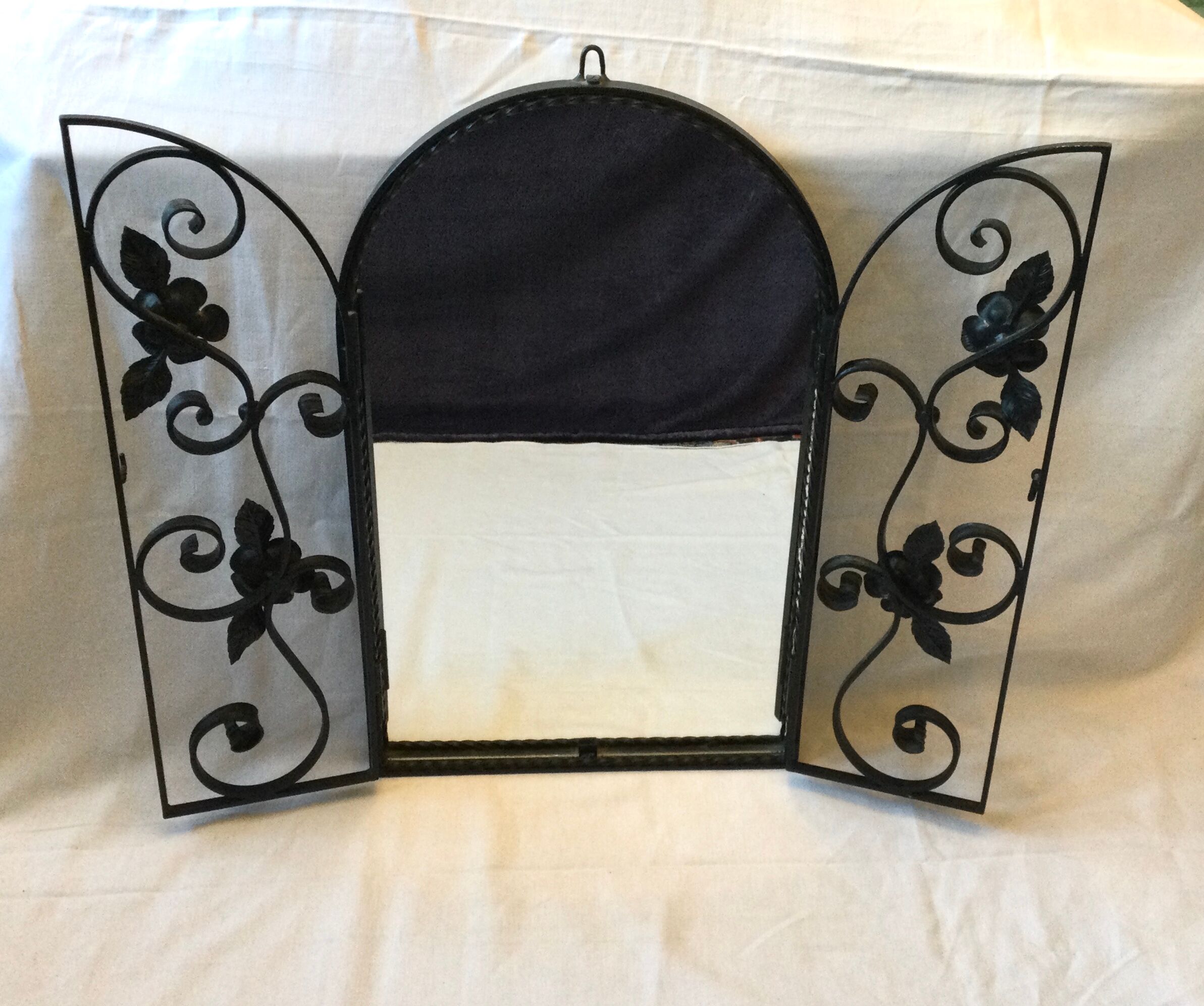 Art Nouveau wrought iron mirror