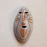 Mayan ceramic wall mask from Accolay, art brut, 1960s