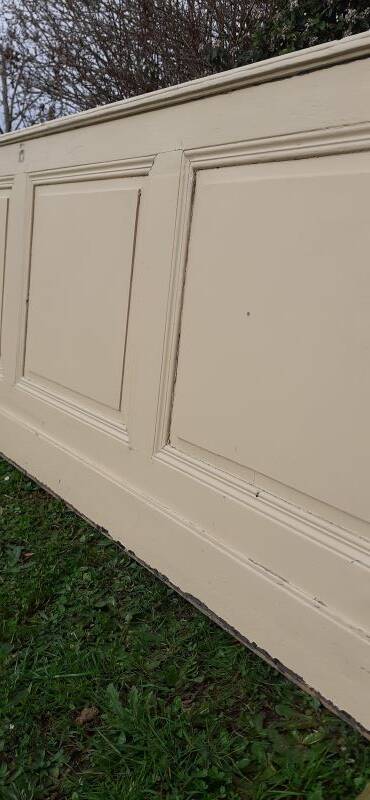 Low wall panelling 8.65m panelled with mouldings wainscoting skirting.