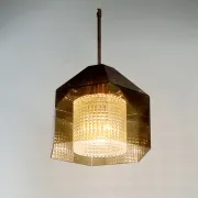 Mid-Century Scandinavian Glass & Brass Ceiling by C. Fagerlund for Orrefors