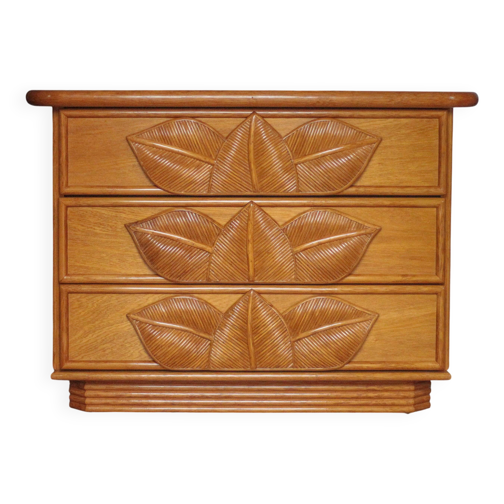 Vintage chest of drawers, Maugrion rattan chest of drawers for Roche Bobois