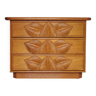 Commode vintage, commode rotin Maugrion pour Roche Bobois