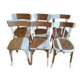 Set of 6 white feather bistro chairs