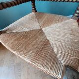 Corner armchair in turned wood