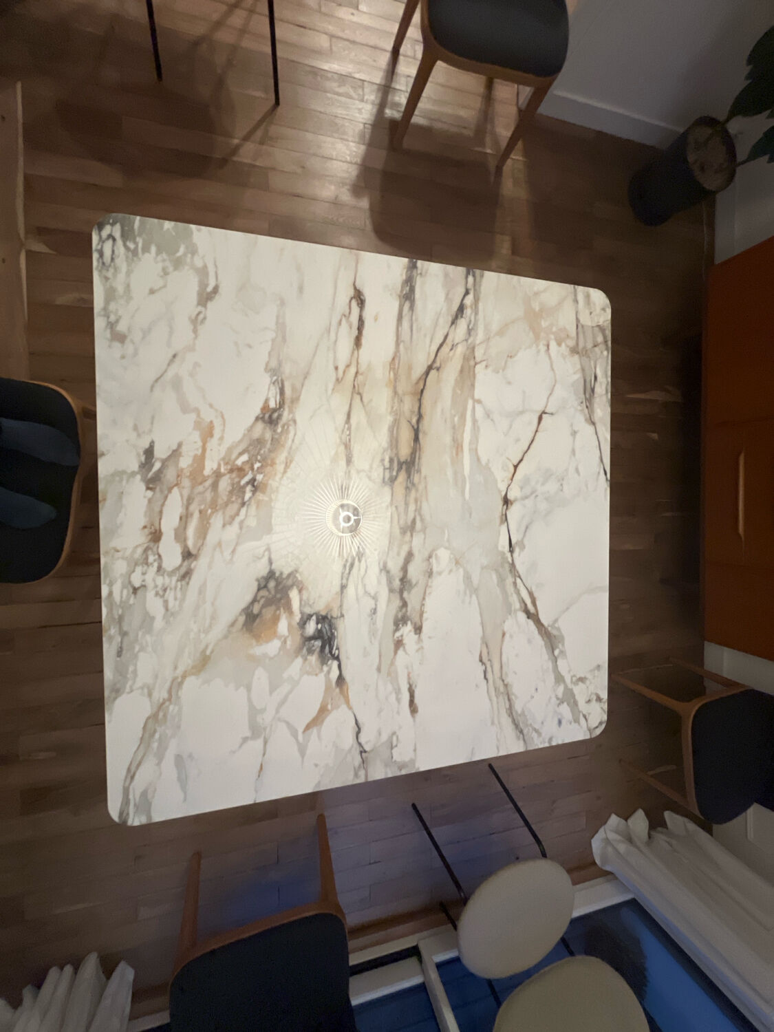 Square marble table