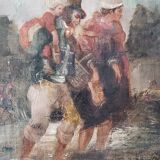 Oil on Canvas "The Ford" School XIXth