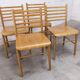Danish ensemble transformable table 114 cm / 154 + 4 modernist chairs from the 1970s.