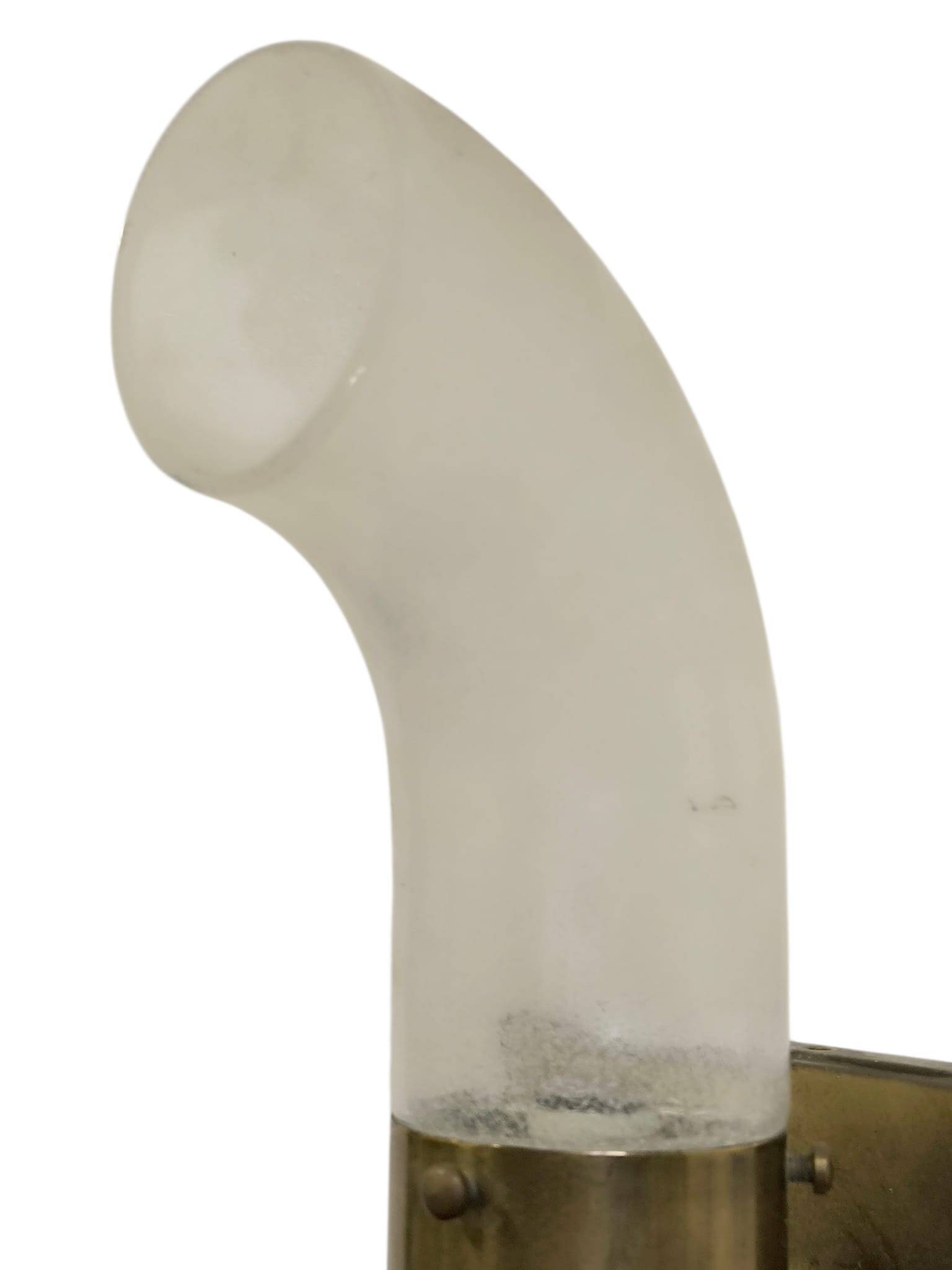 Brass and Pulegoso Glass Wall Lamp attributed to Aldo Nason for Mazzega 1960s