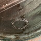 Umbrella holder in blue ceramic signed clément massier 1900-1920