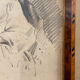 Portrait 19th young woman romantic marquetry frame