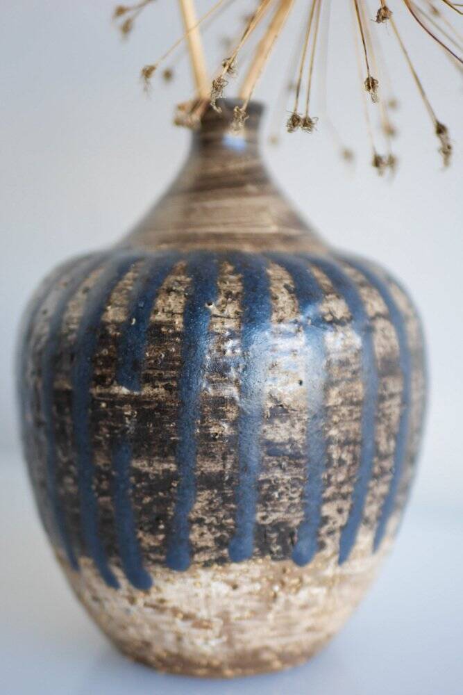 Vase brutaliste scandinave en céramique par Mari Simmulson pour Upsala Ekeby, Suède, années 1970