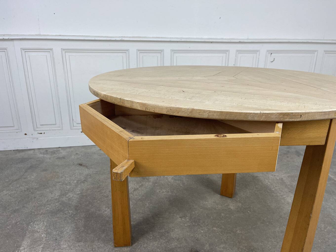 1960 tripod table in beech wood
