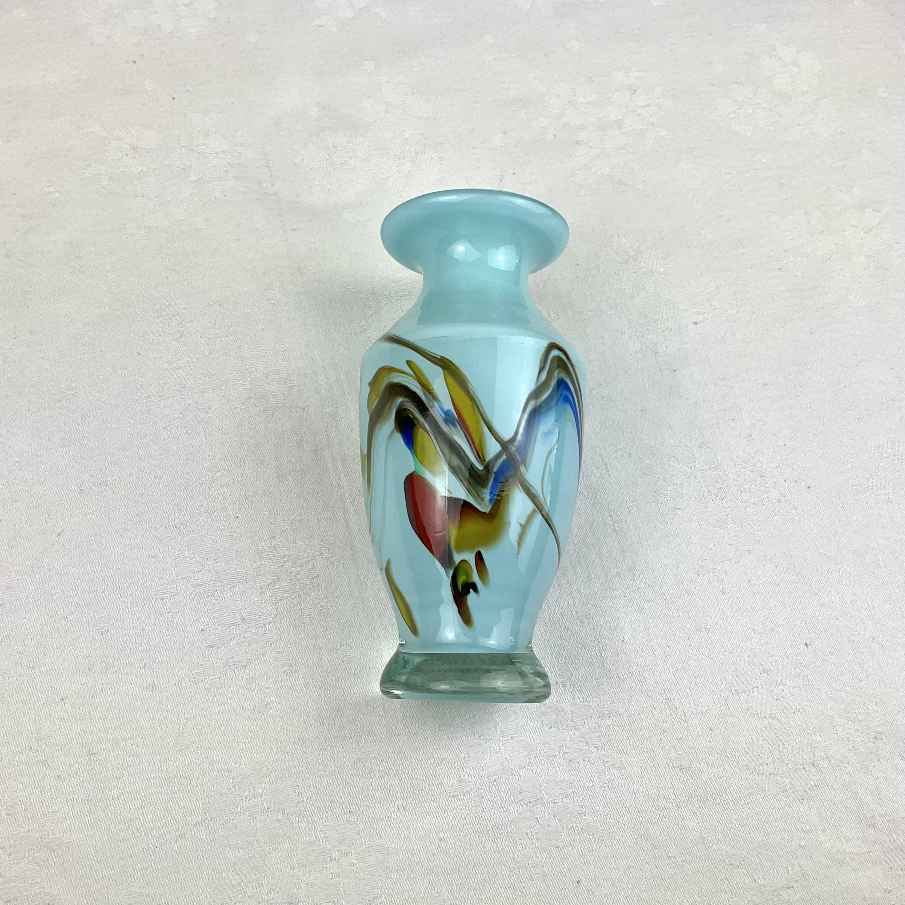 Small colored glass vase