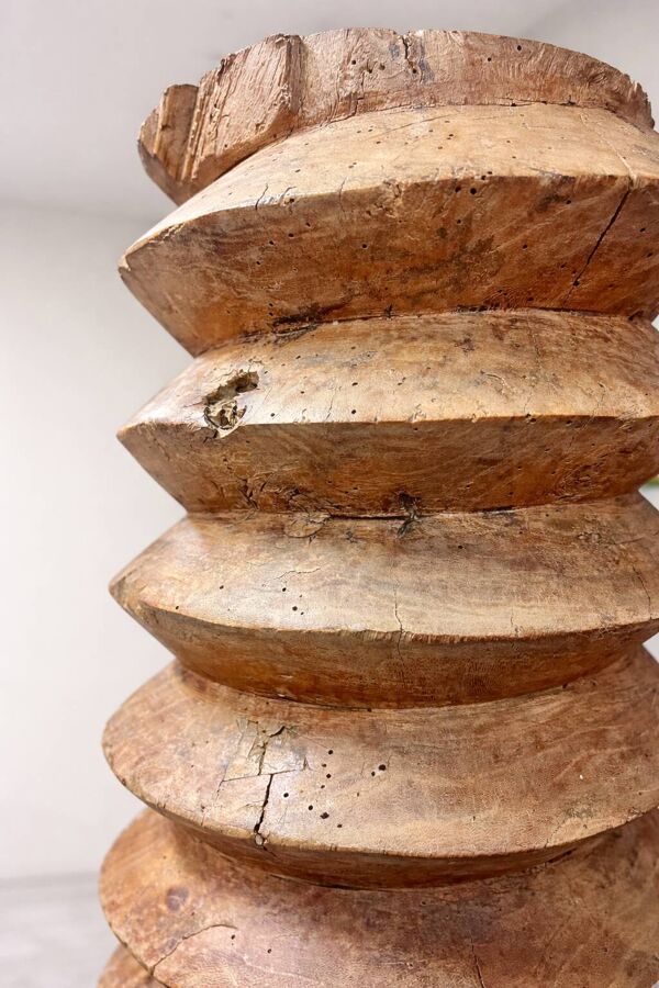Vis de pressoir en bois sculpté  – Objet déco/indust