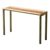 Console en laiton et ronce, modernisme vintage des années 1970