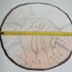 Raku ceramic presentation dish with abstract decoration, 31 cm
