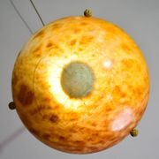 Art Deco great design brown alabaster chandelier, 1940s