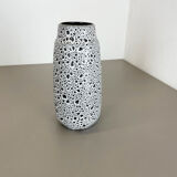 Pottery super white color fat lava multi-color vase scheurich germany wgp, 1970