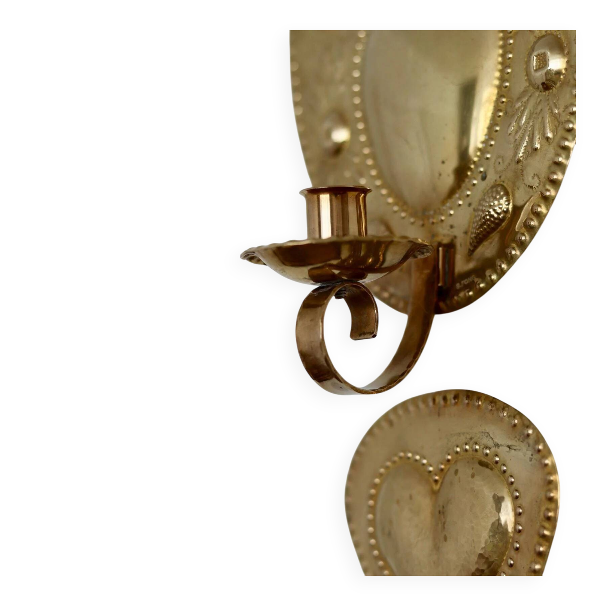 Paire d'appliques suédoises en laiton du milieu du siècle par S. Fong