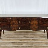 Commode du milieu du siècle avec verre et tiroirs