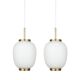 Pair of danish vintage Kina pendant lamps by Bent Karlby, Lyfa, 1946