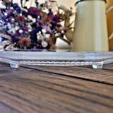 Art deco decoration trivet in transparent and opaque/frosted glass