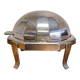 Art Deco caviar bowl in silver-plated metal and glass – 1930s