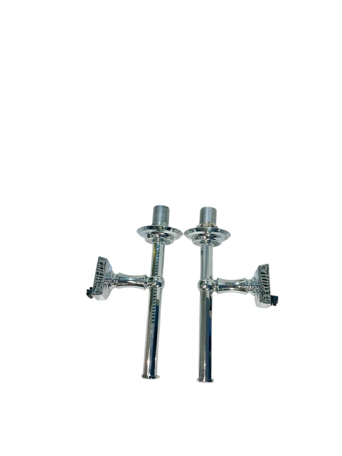 Paire d'appliques murales vintage en verre et chrome – 35 cm (H) x 15 cm (P)