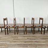 1950s Beech Dining Chairs with Geometric Seat